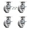 Service Caster 8 Inch V Groove Semi Steel Caster Set with Roller Bearings and Brake/Swivel Lock SCC-35S820-VGR-SLB-BSL-4 - alternate 1